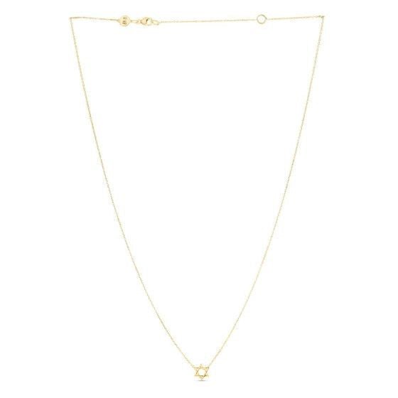 14k Yellow Gold Star of David Necklace - Necklaces - Custom Crafting Alliance, LLC