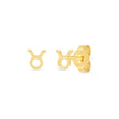 14K Yellow Gold Taurus Stud Earrings - Earrings - Custom Crafting Alliance, LLC