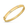 14k Yellow Gold Trilogy Diamond Bangle (5.40 mm) - Bracelets - Custom Crafting Alliance, LLC