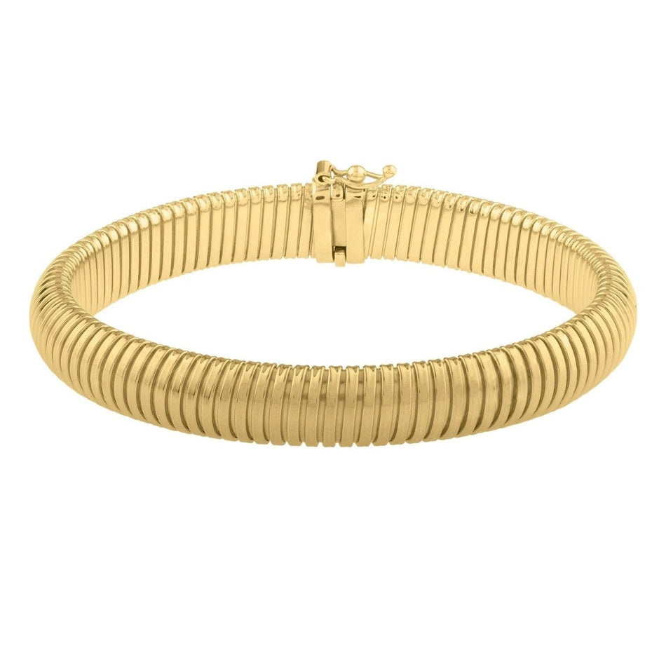 14k Yellow Gold Tubogas Bracelet (9.00 mm) - Bracelets - Custom Crafting Alliance, LLC