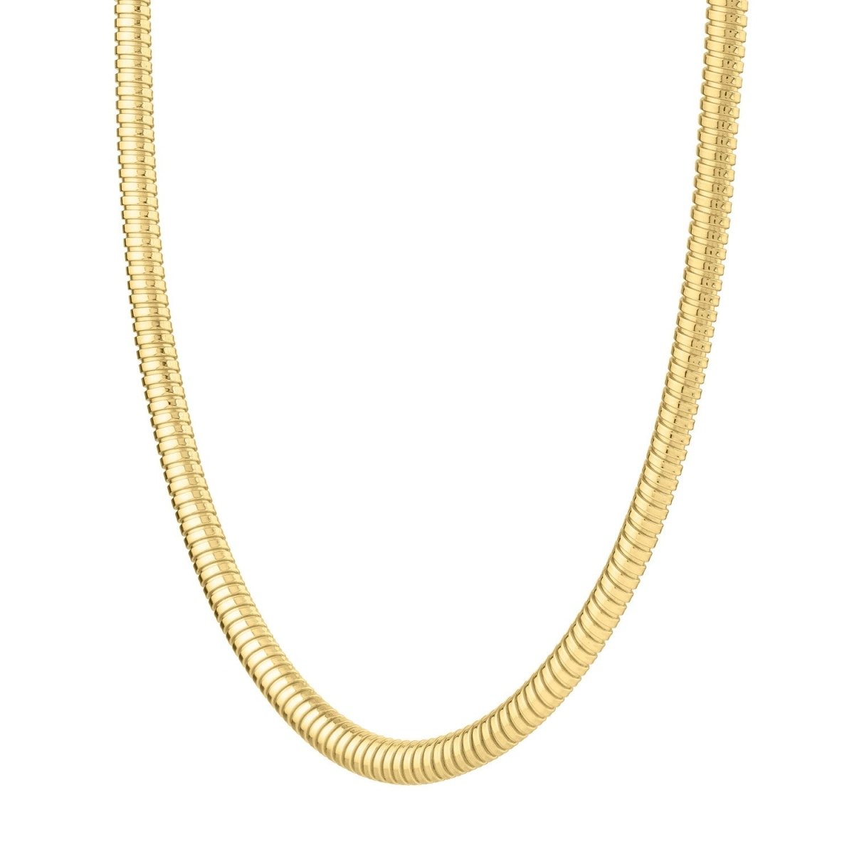 14k Yellow Gold Tubogas Necklace (5.00 mm) - Necklaces - Custom Crafting Alliance, LLC