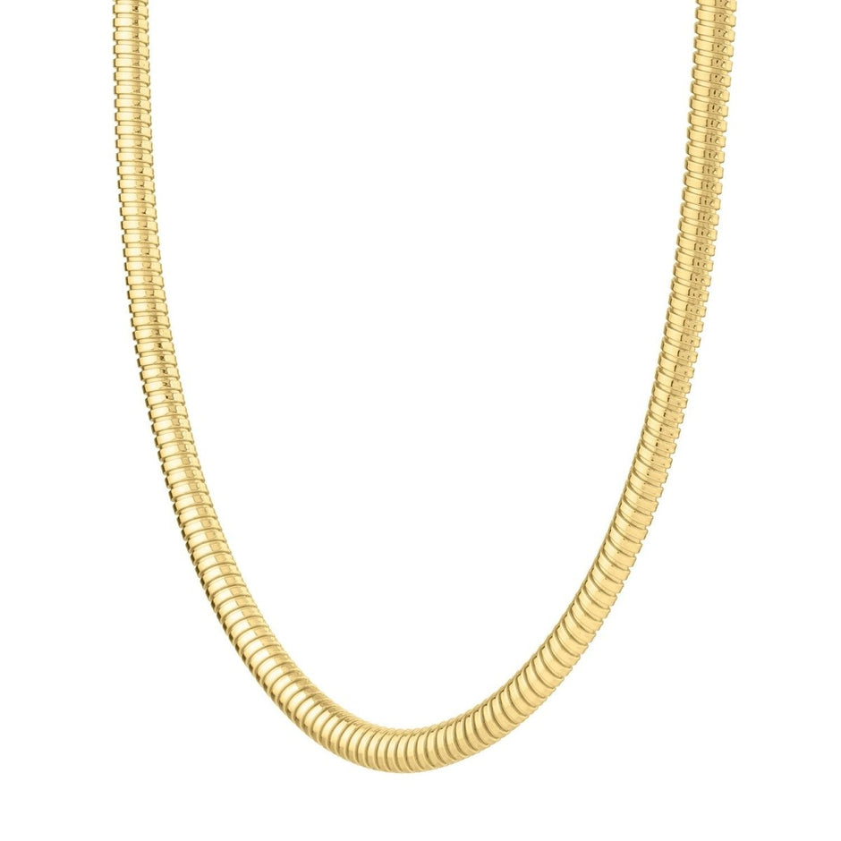 14k Yellow Gold Tubogas Necklace (5.00 mm) - Necklaces - Custom Crafting Alliance, LLC