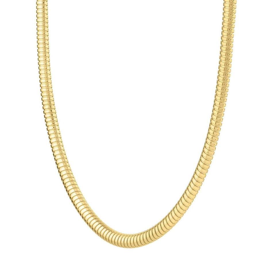14k Yellow Gold Tubogas Necklace (5.00 mm) - Necklaces - Custom Crafting Alliance, LLC