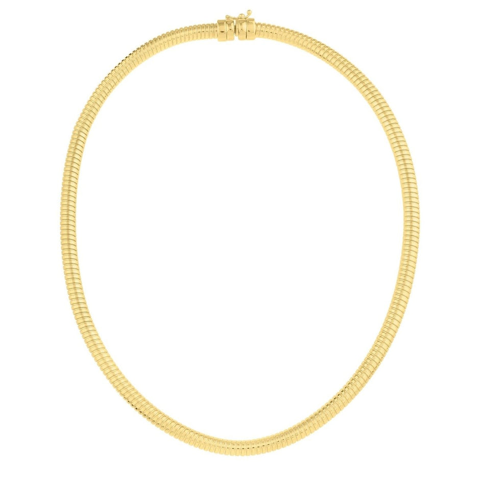 14k Yellow Gold Tubogas Necklace (5.00 mm) - Necklaces - Custom Crafting Alliance, LLC
