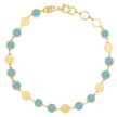 14k Yellow Gold Turquoise Geometric Mirror Gem Chain Bracelet (5.00 mm) - Bracelets - Custom Crafting Alliance, LLC