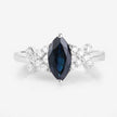 1.50 Carat Genuine Blue Sapphire and White Diamond 14K White Gold Ring - Rings - Custom Crafting Alliance, LLC