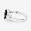 1.50 Carat Genuine Blue Sapphire and White Diamond 14K White Gold Ring - Rings - Custom Crafting Alliance, LLC