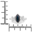 1.50 Carat Genuine Blue Sapphire and White Diamond 14K White Gold Ring - Rings - Custom Crafting Alliance, LLC