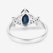 1.50 Carat Genuine Blue Sapphire and White Diamond 14K White Gold Ring - Rings - Custom Crafting Alliance, LLC