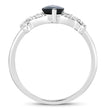 1.50 Carat Genuine Blue Sapphire and White Diamond 14K White Gold Ring - Rings - Custom Crafting Alliance, LLC