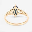 1.50 Carat Genuine Blue Sapphire and White Diamond 14K Yellow Gold Ring - Rings - Custom Crafting Alliance, LLC