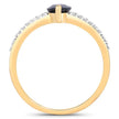 1.50 Carat Genuine Blue Sapphire and White Diamond 14K Yellow Gold Ring - Rings - Custom Crafting Alliance, LLC