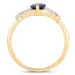 1.50 Carat Genuine Blue Sapphire and White Diamond 14K Yellow Gold Ring - Rings - Custom Crafting Alliance, LLC