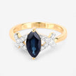 1.50 Carat Genuine Blue Sapphire and White Diamond 14K Yellow Gold Ring - Rings - Custom Crafting Alliance, LLC
