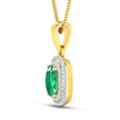 1.50 Carat Genuine Zambian Emerald and White Diamond 14K Yellow Gold Pendant - Pendants - Custom Crafting Alliance, LLC