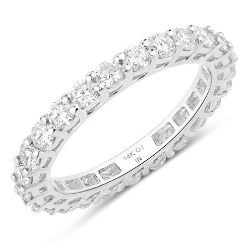 1.50 Carat Lab Grown Diamond 14K White Gold Ring - Rings - Custom Crafting Alliance, LLC