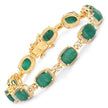 15.06 Carat Dyed Emerald and White Diamond .925 Sterling Silver Bracelet - Bracelets - Custom Crafting Alliance, LLC