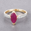 1.51 Carat Genuine Ruby and White Diamond 14K Yellow Gold Ring - Rings - Custom Crafting Alliance, LLC