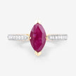 1.51 Carat Genuine Ruby and White Diamond 14K Yellow Gold Ring - Rings - Custom Crafting Alliance, LLC