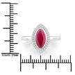 1.52 Carat Genuine Ruby and White Diamond 10K White Gold Ring - Rings - Custom Crafting Alliance, LLC