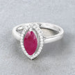 1.52 Carat Genuine Ruby and White Diamond 10K White Gold Ring - Rings - Custom Crafting Alliance, LLC