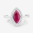 1.52 Carat Genuine Ruby and White Diamond 10K White Gold Ring - Rings - Custom Crafting Alliance, LLC