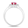 1.52 Carat Genuine Ruby and White Diamond 10K White Gold Ring - Rings - Custom Crafting Alliance, LLC