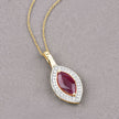 1.52 Carat Genuine Ruby and White Diamond 10K Yellow Gold Pendant - Pendants - Custom Crafting Alliance, LLC