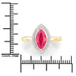 1.52 Carat Genuine Ruby and White Diamond 10K Yellow Gold Ring - Rings - Custom Crafting Alliance, LLC