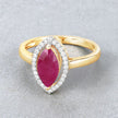 1.52 Carat Genuine Ruby and White Diamond 10K Yellow Gold Ring - Rings - Custom Crafting Alliance, LLC