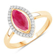 1.52 Carat Genuine Ruby and White Diamond 10K Yellow Gold Ring - Rings - Custom Crafting Alliance, LLC