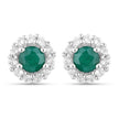 1.81 Carat Dyed Emerald and White Topaz .925 Sterling Silver Jewelry Set