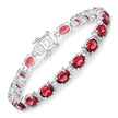 15.30 Carat Genuine Garnet .925 Sterling Silver Bracelet - Bracelets - Custom Crafting Alliance, LLC