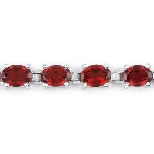 15.30 Carat Genuine Garnet .925 Sterling Silver Bracelet - Bracelets - Custom Crafting Alliance, LLC