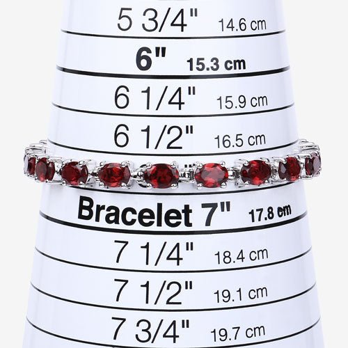 15.30 Carat Genuine Garnet .925 Sterling Silver Bracelet - Bracelets - Custom Crafting Alliance, LLC