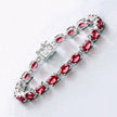 15.30 Carat Genuine Garnet .925 Sterling Silver Bracelet - Bracelets - Custom Crafting Alliance, LLC