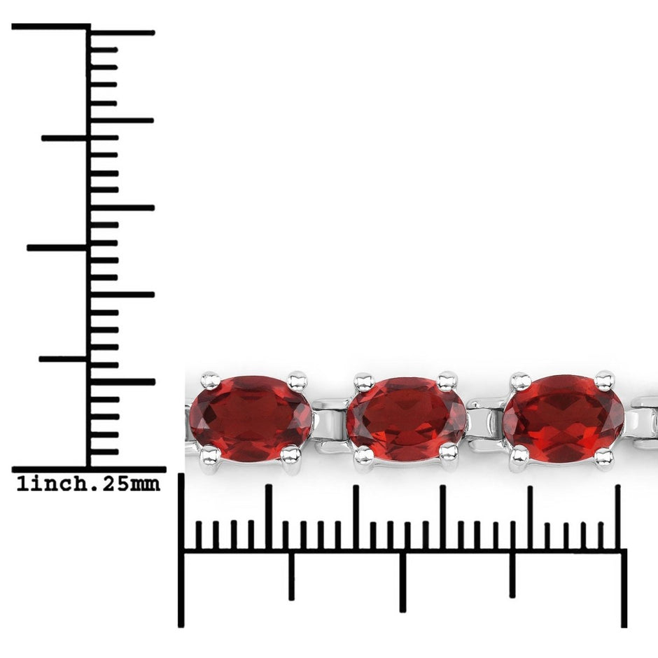15.30 Carat Genuine Garnet .925 Sterling Silver Bracelet - Bracelets - Custom Crafting Alliance, LLC