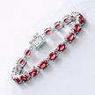 15.30 Carat Genuine Garnet .925 Sterling Silver Bracelet - Bracelets - Custom Crafting Alliance, LLC