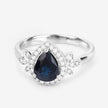 1.54 Carat Genuine Blue Sapphire and White Diamond 14K White Gold Ring - Rings - Custom Crafting Alliance, LLC