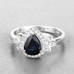 1.54 Carat Genuine Blue Sapphire and White Diamond 14K White Gold Ring - Rings - Custom Crafting Alliance, LLC