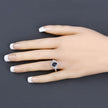 1.54 Carat Genuine Blue Sapphire and White Diamond 14K White Gold Ring - Rings - Custom Crafting Alliance, LLC