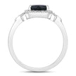 1.54 Carat Genuine Blue Sapphire and White Diamond 14K White Gold Ring - Rings - Custom Crafting Alliance, LLC