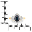 1.54 Carat Genuine Blue Sapphire and White Diamond 14K Yellow Gold Ring - Rings - Custom Crafting Alliance, LLC