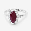 1.54 Carat Genuine Ruby and White Diamond 14K White Gold Ring - Rings - Custom Crafting Alliance, LLC