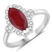 1.54 Carat Genuine Ruby and White Diamond 14K White Gold Ring - Rings - Custom Crafting Alliance, LLC