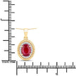 1.55 Carat Genuine Ruby and White Diamond 14K Yellow Gold Pendant - Pendants - Custom Crafting Alliance, LLC
