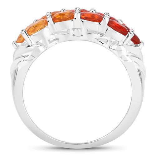 1.56 Carat Genuine Fire Opal .925 Sterling Silver Ring - Rings - Custom Crafting Alliance, LLC