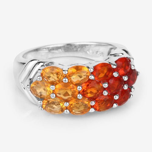 1.56 Carat Genuine Fire Opal .925 Sterling Silver Ring - Rings - Custom Crafting Alliance, LLC