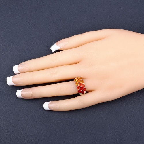 1.56 Carat Genuine Fire Opal .925 Sterling Silver Ring - Rings - Custom Crafting Alliance, LLC