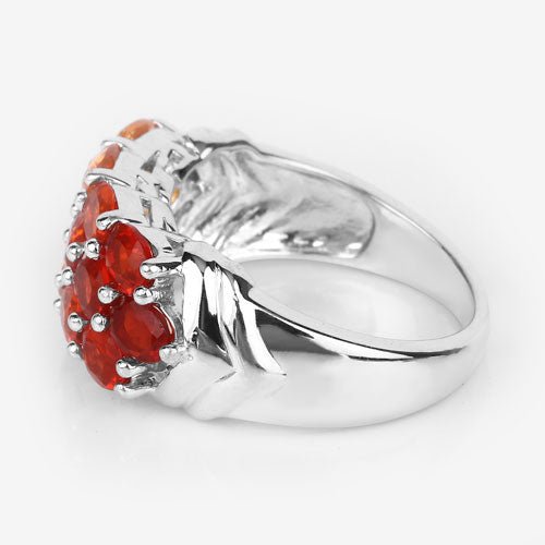 1.56 Carat Genuine Fire Opal .925 Sterling Silver Ring - Rings - Custom Crafting Alliance, LLC